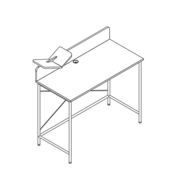 Skrivebord HEDVIG 100x49,5x102 cm Ask Sort