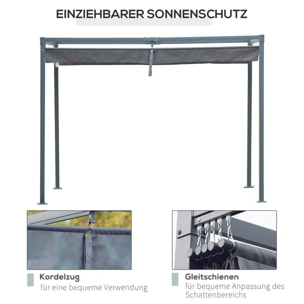 Pergola, 400x300x222 cm, Mörkgrå