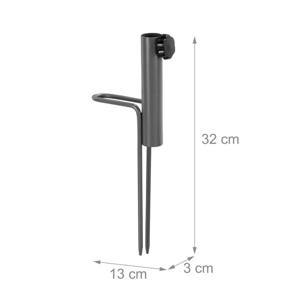 Parasol Spike 32x13x3 cm Harmaa Teräs, Kodustaar