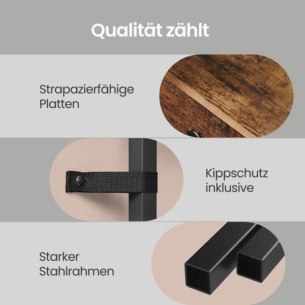 Konsolbord, sidebord med 3 stofskuffer