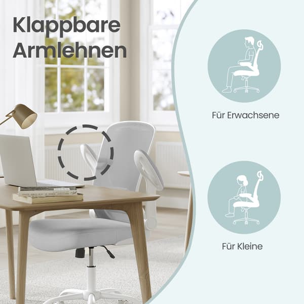 Kontorstol 53 cm Svart Ergonomisk Mesh