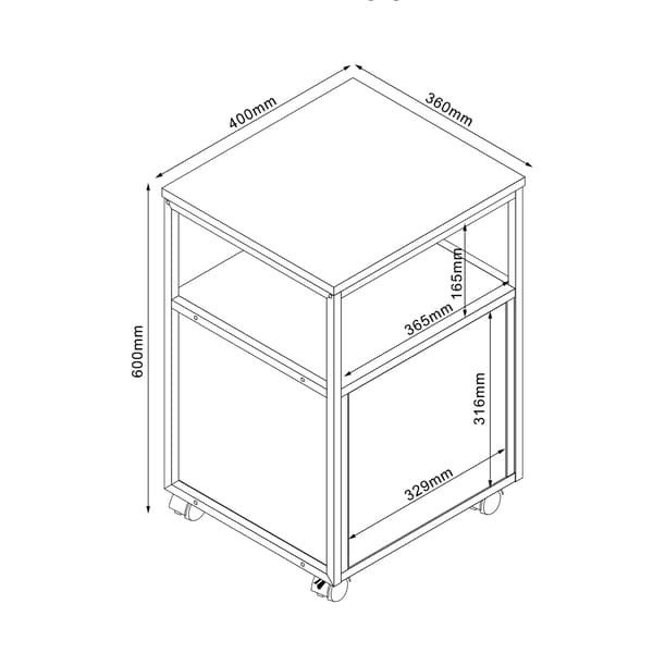 Sidebord Lester 40x36x60 cm Lys Træ
