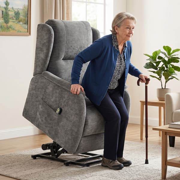 Lænestol med løfteassistent 76x89x103 cm mørkegrå