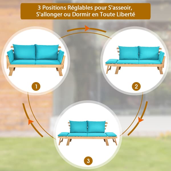 Sovesofa 198x75x75 cm turkis