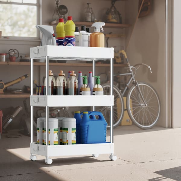 Rullvagn 40x22x60 cm Vit Plast