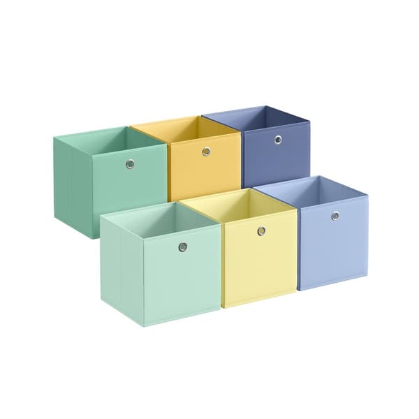 Förvaringsbox set, 30x30x30 cm, Guld, Tyg