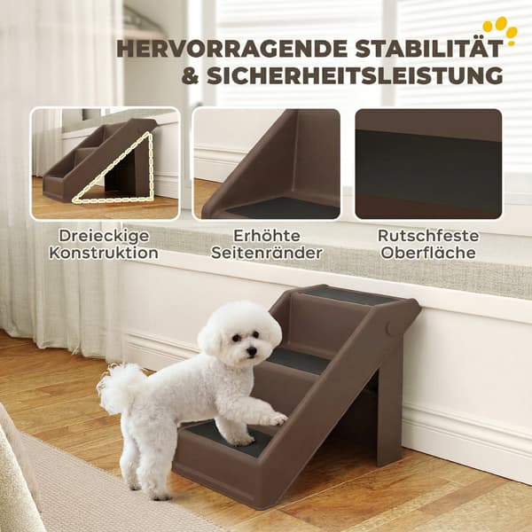Kæledyrstrin 50x30,5x36,5 cm Brun Foldbar Plastik