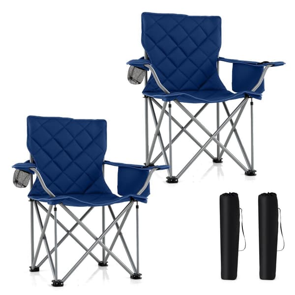 Sammenklappelige campingstole 2 stk 97x55x102 cm navy