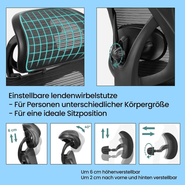 Kontorstol, 70x70x115 cm, Sort, Justerbar