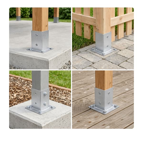 Galvaniserade stolpskor, 4-pack, Kodustaar