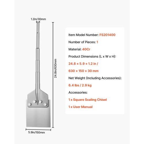 SDS Max golvskrapmejsel 630x150 mm 1 styck