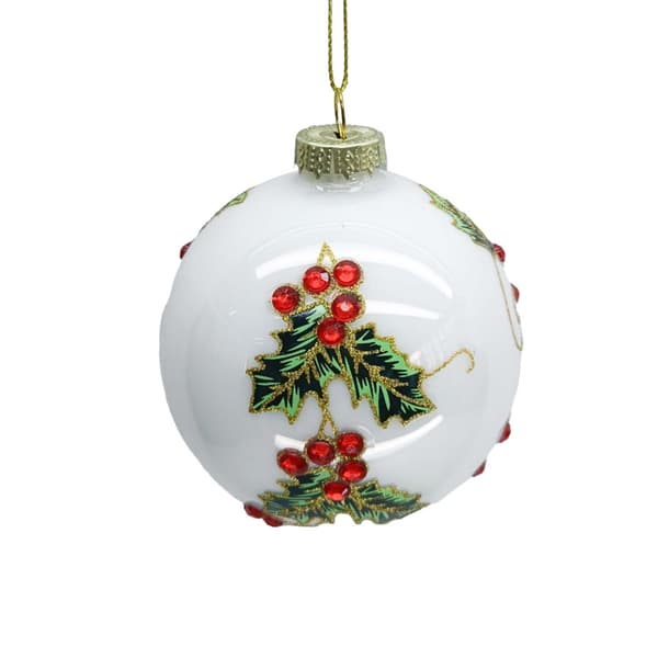 Juleophæng 8 cm Hvidt Glas