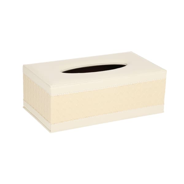 Tissueboks 25,5x14x9,5 cm Creme Kunstlæder