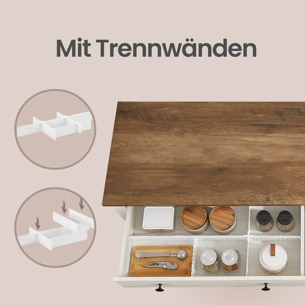 Sideboard 140x40x80 cm rustik vit/honungsbrun