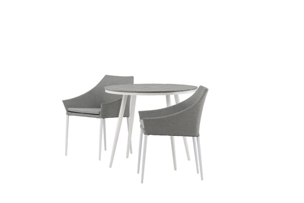 Spisebord og stol sæt Break 90 cm hvid grå