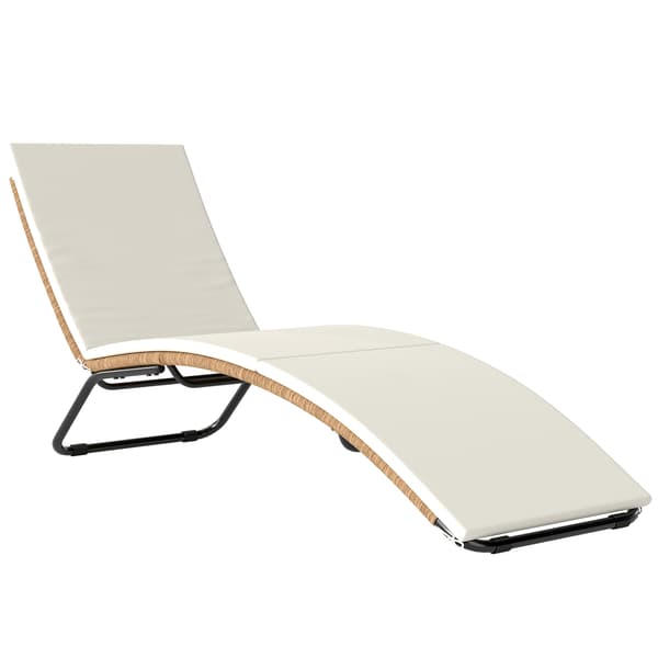 Solstol 57x175x80 cm Creme Rattan Stål