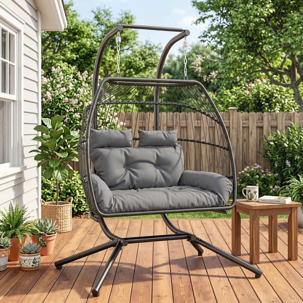 Hængestol foldbar 170x100x185 cm mørkegrå