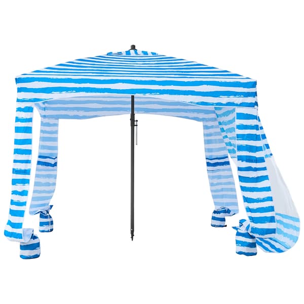 Strandcabana, 183x183x229 cm, Blå, Solskærm