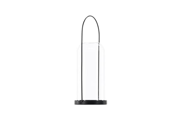Lanterne Flora 35x13 cm Sort Glas