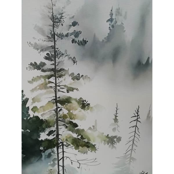 Väggkonst 45x60x2,5 cm Dimmig Skog