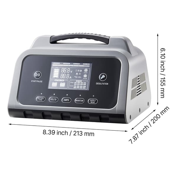 Batterioplader 20A LCD-display Trickle vedligeholder Desulfator ABS+PC