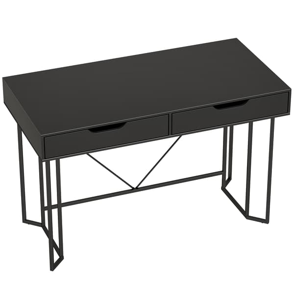 Skrivebord, 120x60x77 cm, Sort, Træ og Metal