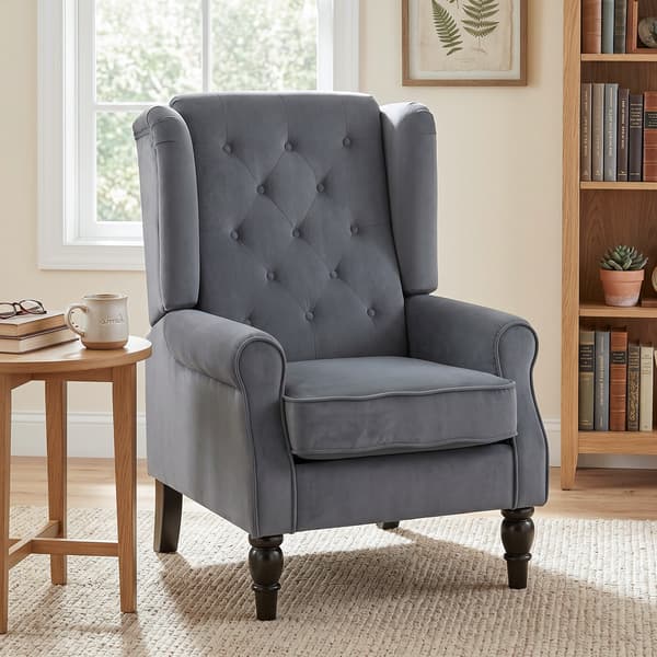 Wingback-nojatuoli 74x86x102 cm harmaa