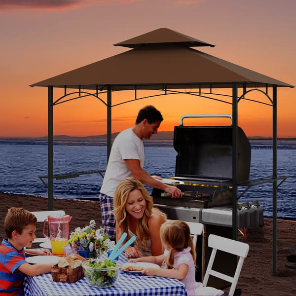 Grill Pavillon Baldakin 244x152x256 cm kaffe