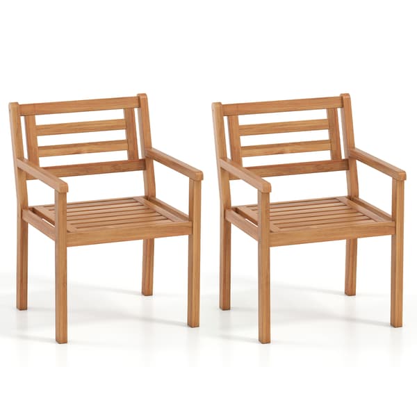 Udendørs spisestole sæt med 2 56x56x80 cm teak
