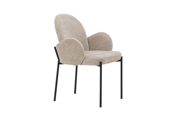 Spisestol Blom 2-pak sort stål beige stof