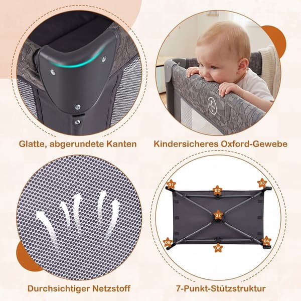 5-i-1 Babyseng med puslebord og legetelt, GR