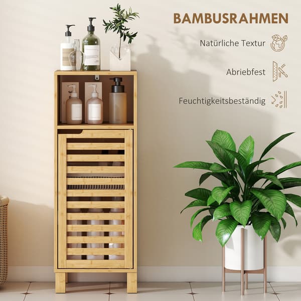 Badeværelsesskab, 30x30x80 cm, Brun, Bambus