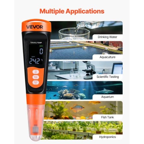TDS-meter A6 0-9990 ppm 40x40x183,5 mm orange/sort