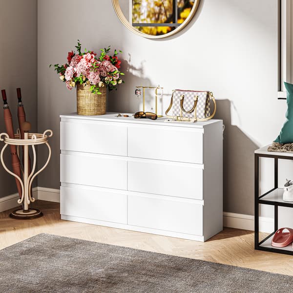 Kommode med 3 skuffer 112x34x75 cm hvid