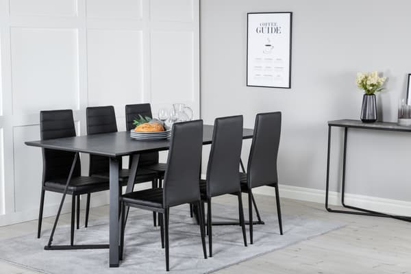 Spisebord og stole sæt Marina sort