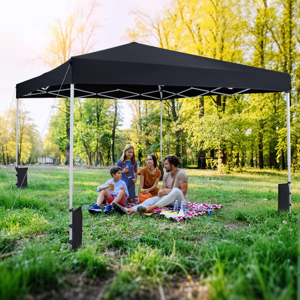 Sammenklappelig Havepavillon 290x290x230-248 cm sort
