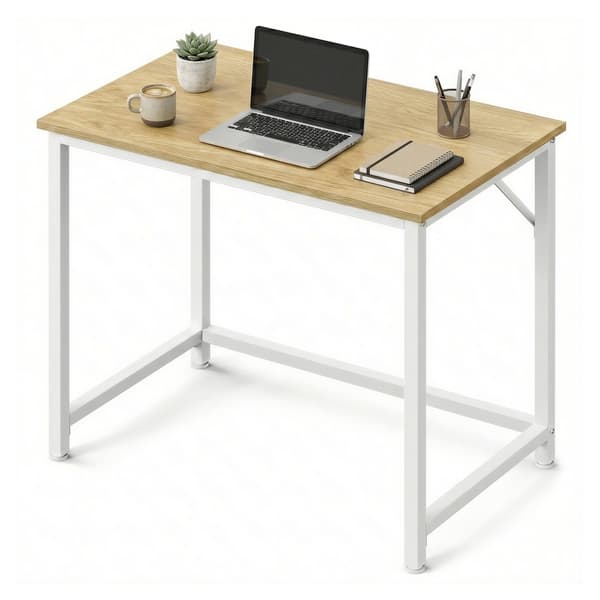 Skrivebord 80x50x75 cm Brun-Sort Stål