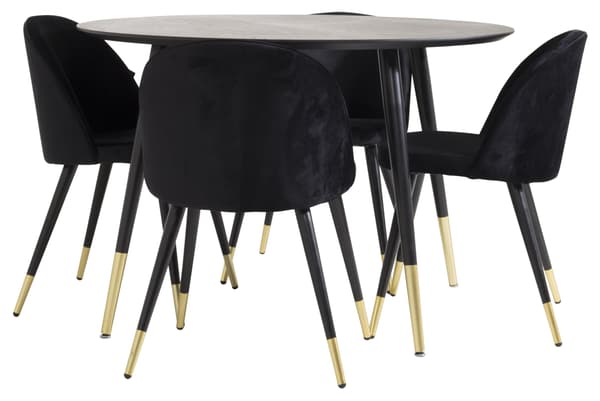 Spisebord Dipp 115 cm Sort