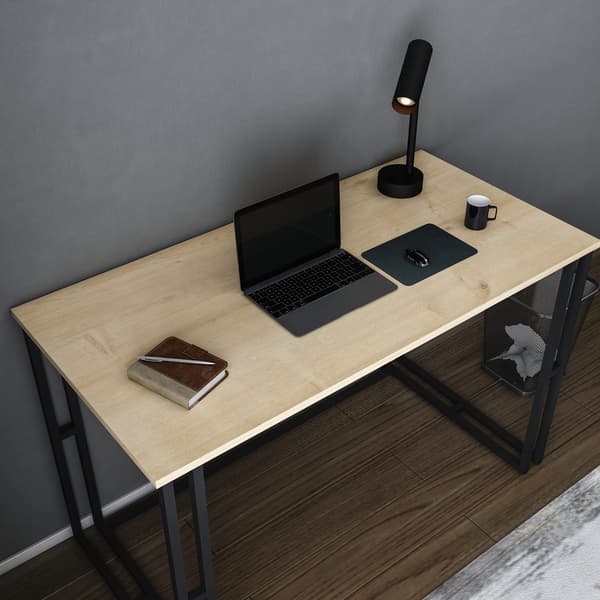 Skrivebord Kane, 120x60 cm, sort og eg