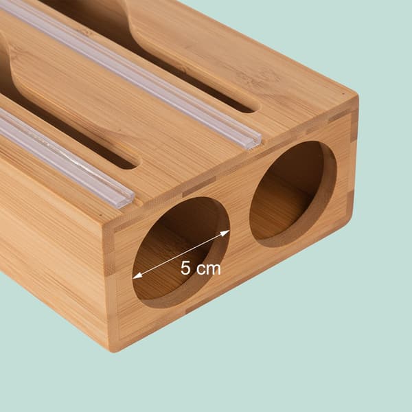 Rulleholder, 14x33x7 cm, Brun, Bambus, Kodustaar