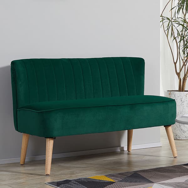Sofa, 117x56,5x77 cm, Mørkegrøn, Træ