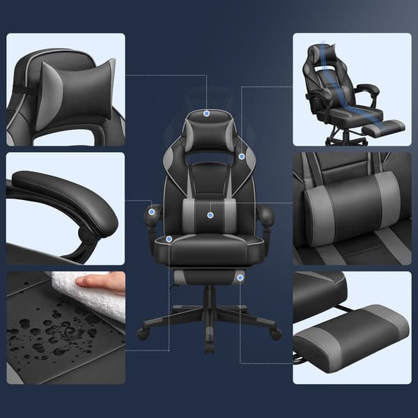 Gamingstol 70,9x65,5x119,7 cm Sort PU-læder