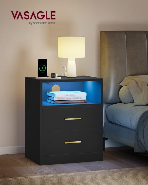 Natbord 35x40,1x50,2 cm sort, opbevaring
