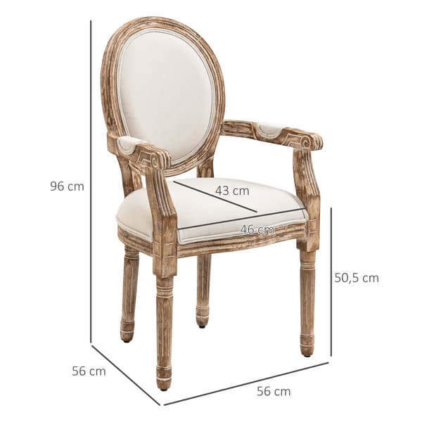 Spisebordsstol, 56x56x96 cm, Creme