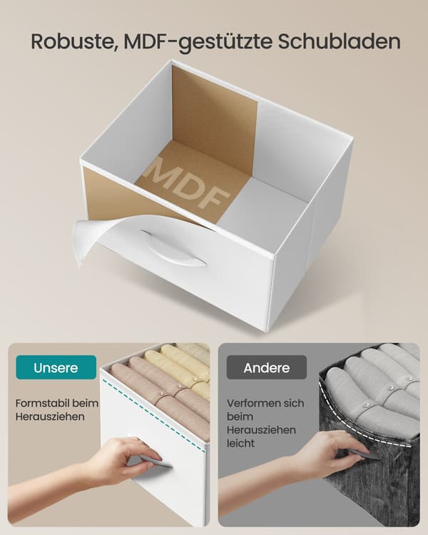 Kommode 30x39,6x52,2 cm Hvit MDF