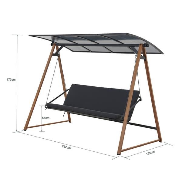 Swing HERNING 232x135x173 cm Harmaa teräs
