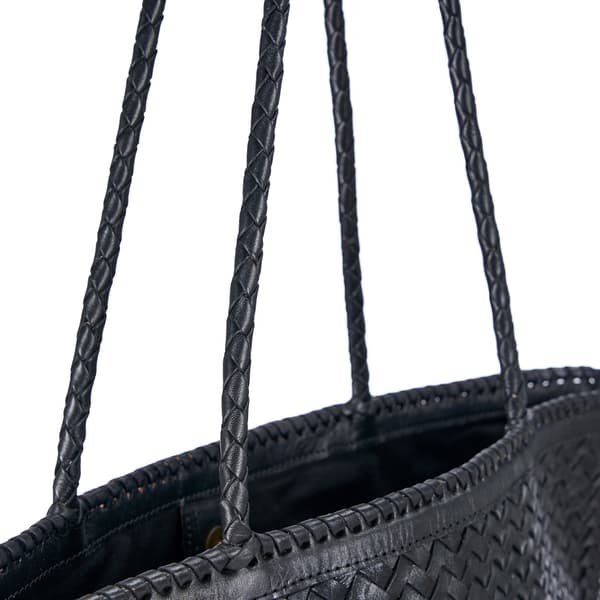 Shopper taske, 13x48x63 cm, Sort, Læder