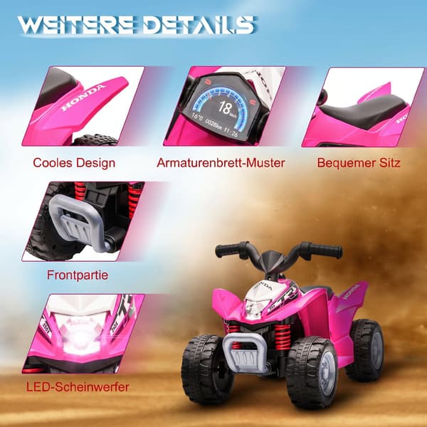 Elektrisk barnquad 65,5x38,5x43,5 cm rosa