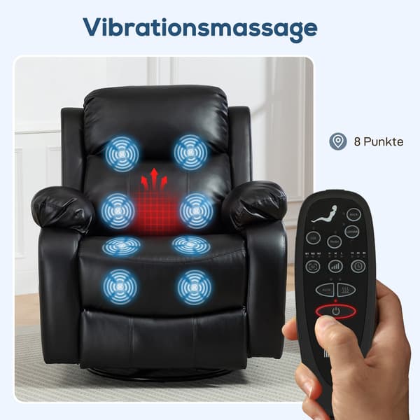 Massagestol, 92x98x100 cm, Sort, Kunstlæder