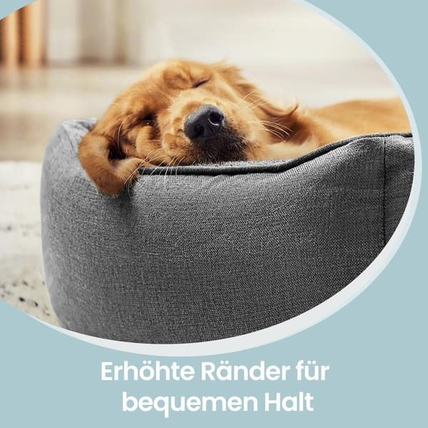 Hundeseng 100x75x25 cm Grått linstofflignende stoff